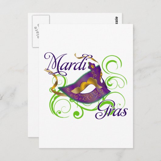 MardiGras Postkarte (Vorne/Hinten)