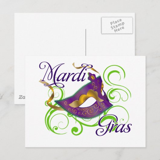 MardiGras Postkarte (Vorne/Hinten)