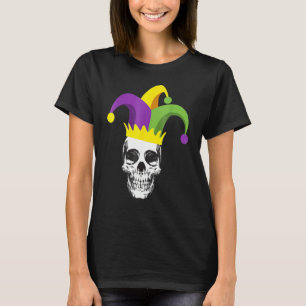 Mardii Gras Skull Jester Hat Funny Parade Kostüm T-Shirt