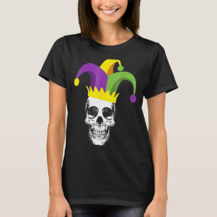 Mardii Gras Skull Jester Hat Funny Parade Kostüm T-Shirt
