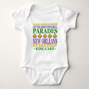 Mardis Gras Baby Strampler