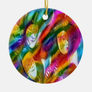 Mardis Gras Keramik Ornament
