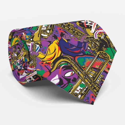 Mardis Gras New Orleans Krawatte (Gerollt)