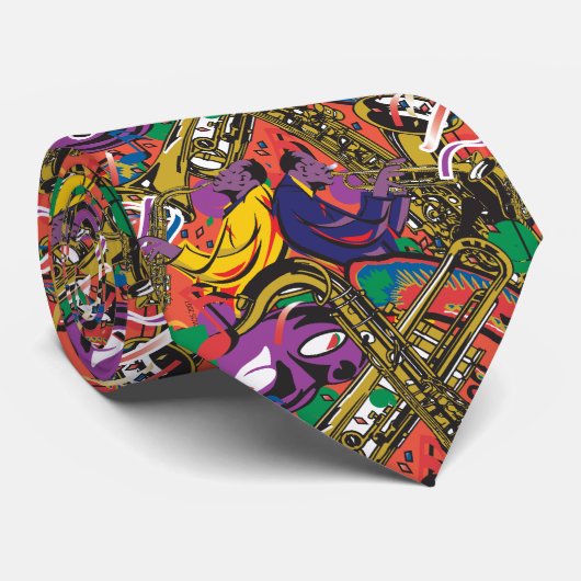 Mardis Gras New Orleans Krawatte (Gerollt)