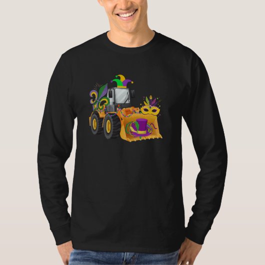 Mardy Gras Construction Celebrations Fat Tuesday P T-Shirt (Vorderseite)