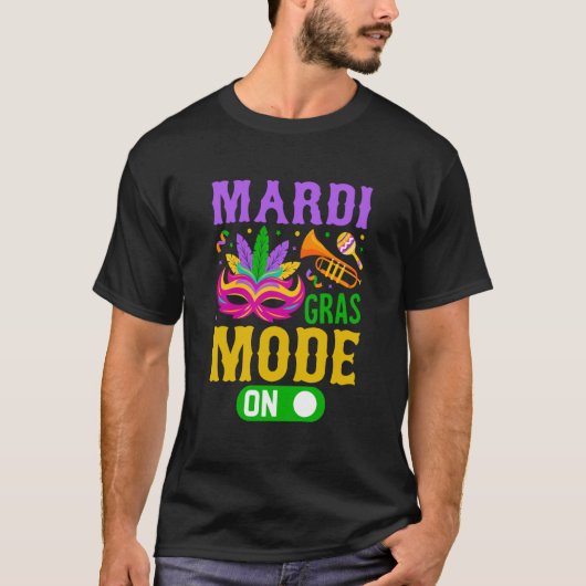 Mardy Gras Mode On Celebrrations Parade Fett Diens T-Shirt (Vorderseite)