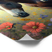 Mare and Foal in a field of Blume Poster (Ecke)