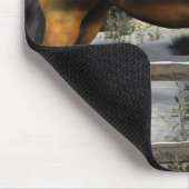 Mare and Foal in Winter Mousepad (Ecke)