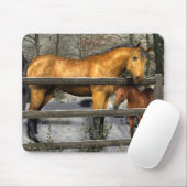 Mare and Foal in Winter Mousepad (Mit Mouse)