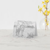 Mare and Foal Karte (Gelbe Blume)