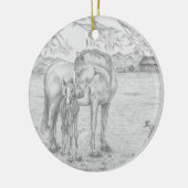 Mare and Foal Keramik Ornament (Links)