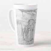 Mare and Foal Latte Tasse (Linke Ecke)