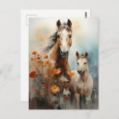 Mare and Foal Postkarte (Vorne/Hinten)