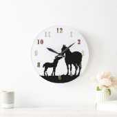 Mare and Foal Wall Clock Große Wanduhr (Zuhause)