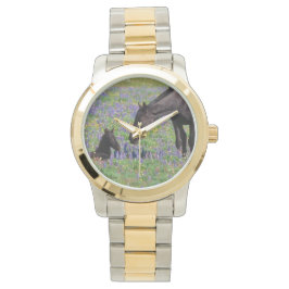 Mare and Foot with Bluebonnets Watch Face Armbanduhr