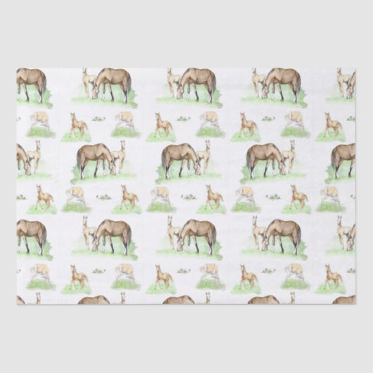 Mare and Horse Foal Pattern Seidenpapier (Vorderseite)