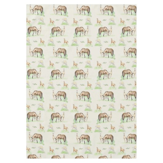Mare and Horse Foal Pattern Tischdecke (Vorderseite)