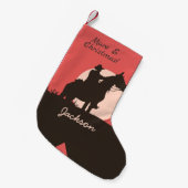 Mare E Christmas Cowboy Silhouette Boot Kleiner Weihnachtsstrumpf (Vorderansicht (hängend))