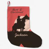 Mare E Christmas Cowboy Silhouette Boot Kleiner Weihnachtsstrumpf (Vorderseite)