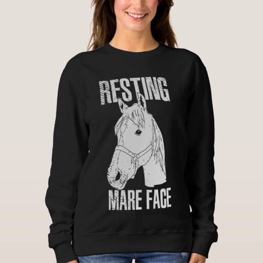 Mare Face Reitpferde Pferde Ponys Sweatshirt (Vorderseite)
