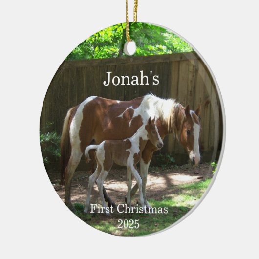 Mare & Foal Baby's First Christmas Ornament (Links)