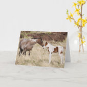 Mare with Colt Karte (Gelbe Blume)