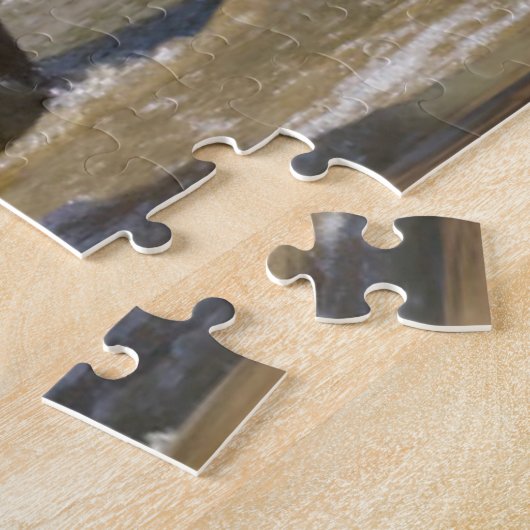 Mare with Foal Crossing a River Puzzle (Seite)