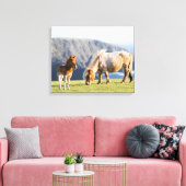 Mare with Foal, Shetland Islands, Schottland Leinwanddruck (Insitu (Wohnzimmer))
