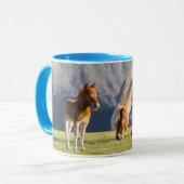 Mare with Foal, Shetland Islands, Schottland Tasse (Vorderseite Links)