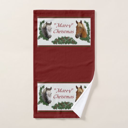 Mare-y Christmas Horse Lovers Badhandtuch Set (Handtuch)