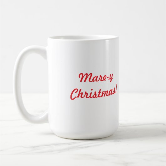 Mare-y Weihnachten! Funny Horse Tasse Große (Links)