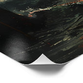 Marea de Luna Sangrienta Paisaje Marino Surrealisa Poster (Ecke)