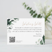 MAREE Greenerity Wedding Wishing Well Honeymoon Fu Begleitkarte (Stehend Vorderseite)