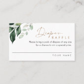 MAREE Greenery Diaper Raffle Card (Set von 100) Visitenkarte (Vorderseite)