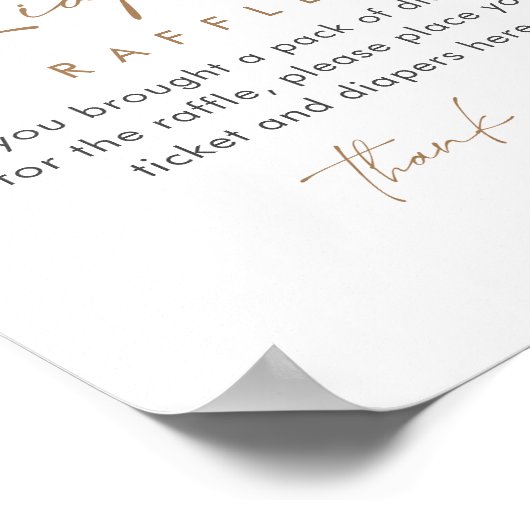 MAREE Greenery Diaper Raffle Sign Poster (Ecke)