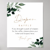 MAREE Greenery Diaper Raffle Sign Poster (Vorne)