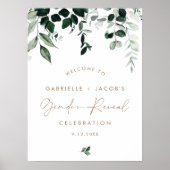 MAREE Greenery Gender Reveal Begrüßungszeichen Poster (Vorne)