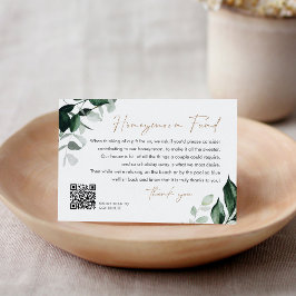 MAREE Greenery Wedding Honeymoon Fund QR Code Begleitkarte