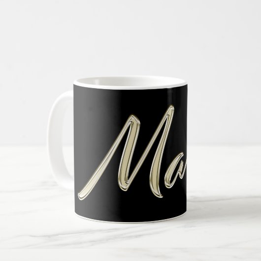 Marek Name whitegold Tasse Teetasse Kaffeetasse (Vorderseite Links)
