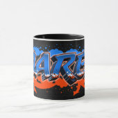 Marek Vorname Name Graffiti blue orange Tasse (Zentrum)