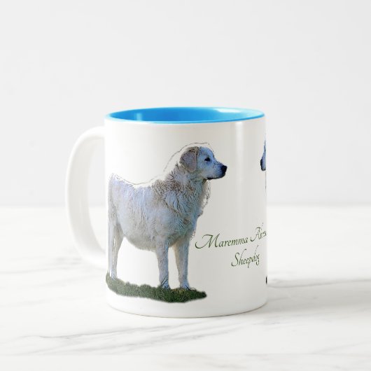Maremma Abruzzes Sheepdog  Zweifarbige Tasse (Vorderseite Links)