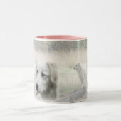 Maremma-Hüter-Design Zweifarbige Tasse (Mittel)