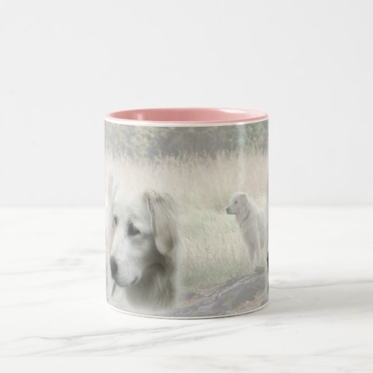 Maremma-Hüter-Design Zweifarbige Tasse (Mittel)