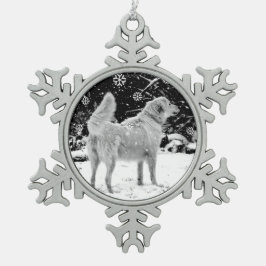 Maremma-Schnee Schneeflocken Zinn-Ornament