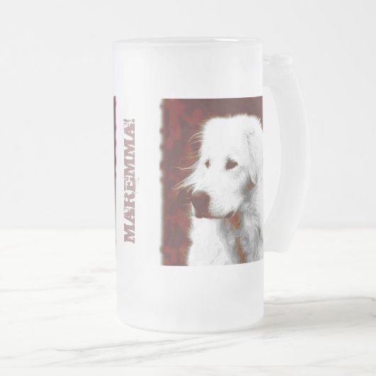 Maremma Sheepdog Mattglas Bierglas (VorderseiteRechts)