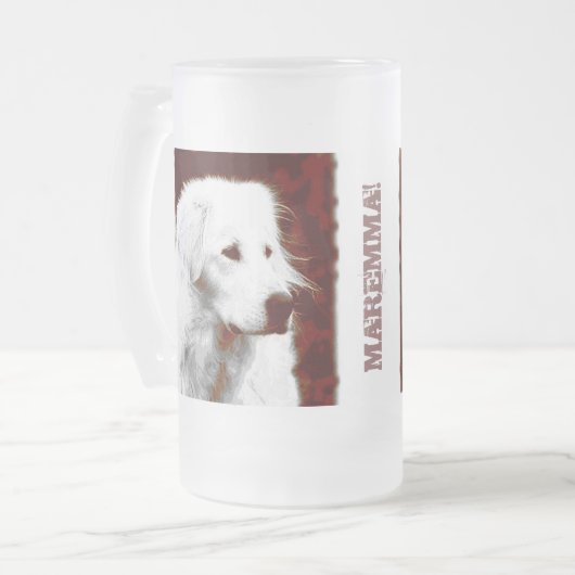 Maremma Sheepdog Mattglas Bierglas (Vorderseite Links)