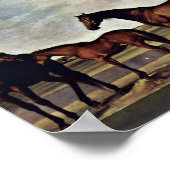 Mares and Foals ängstlich vor einem drohenden Stur Poster (Ecke)