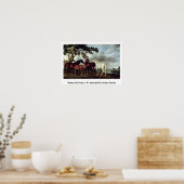 Mares and Foals in einer Landschaft von George Stu Poster (Küche)