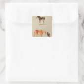 Mares und Fohlen Quadratischer Aufkleber (Tasche)