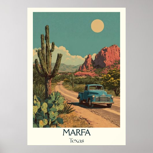 Marfa Texas Desert Vista Art Poster (Vorne)